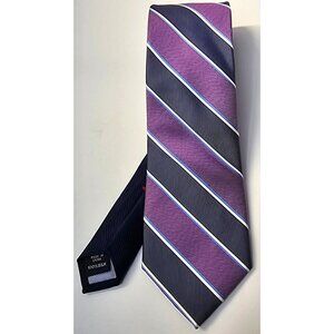 Tommy Hilfiger Purple & Navy Striped Repp Silk Tie 60x3